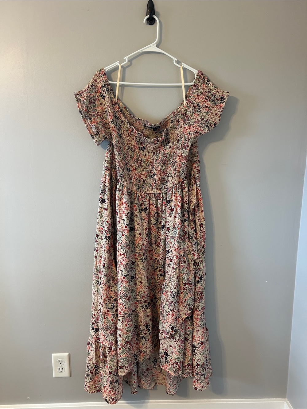 Torrid Size 5 Pink Floral Off-Shoulder Maxi Dress